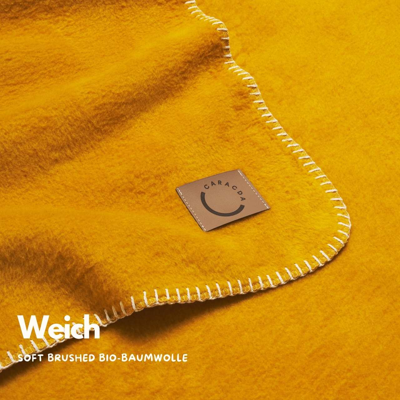 Baumwolldecke Ockergelb