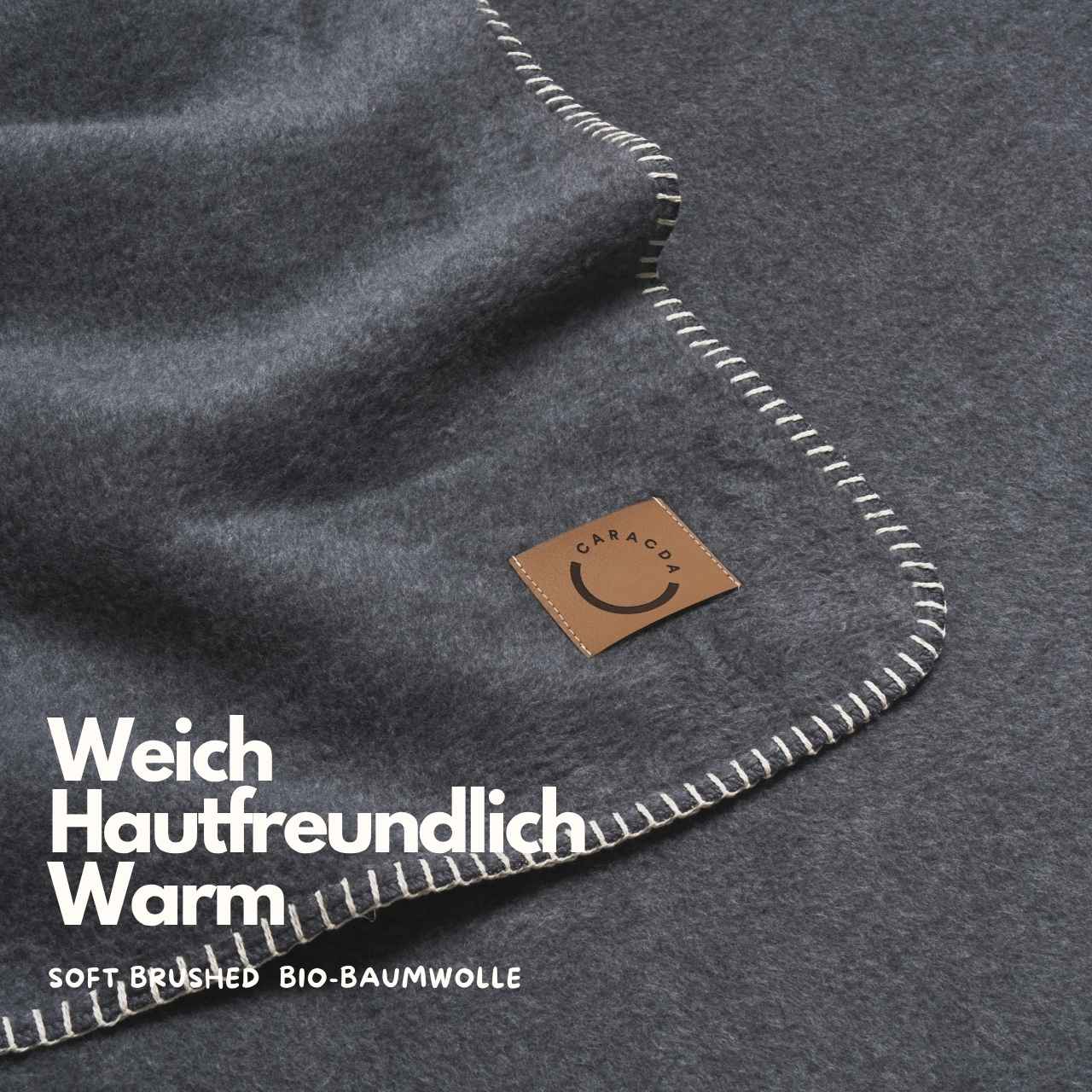 Bio-Baumwolldecke Anna Cuddle, Dunkelgrau