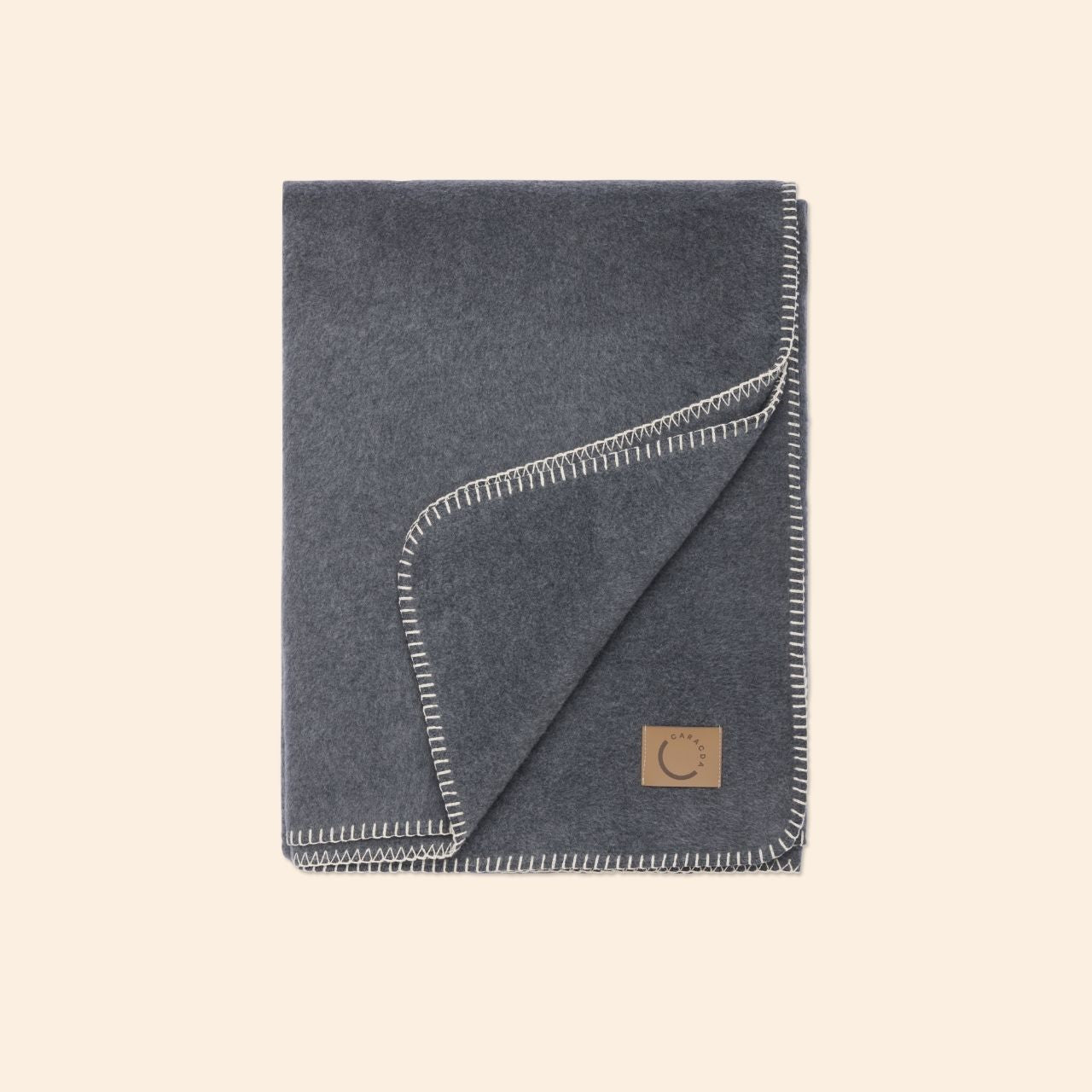 Kuscheldecke aus Baumwolle in Dunkelgrau (Gefaltet)