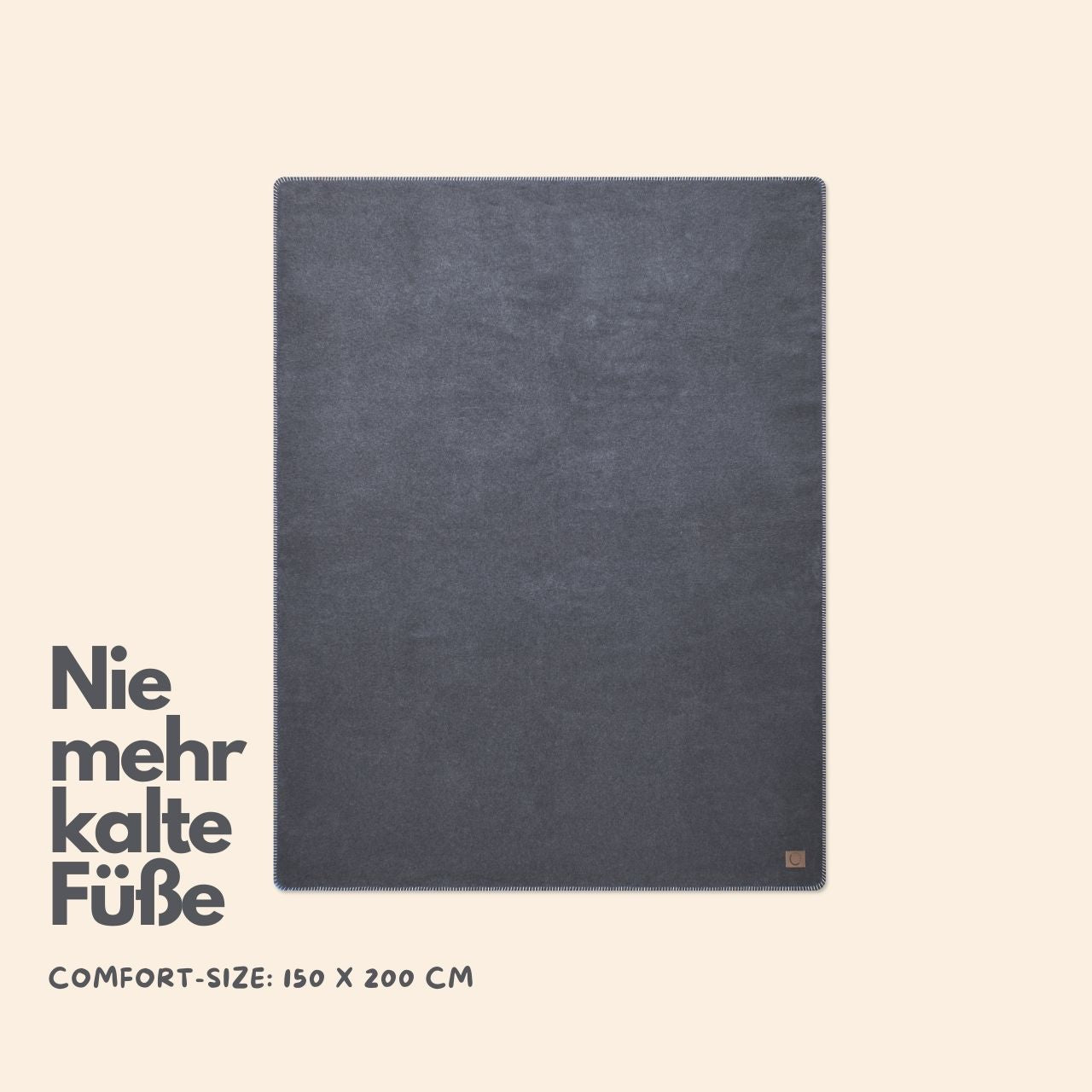 Bio-Baumwolldecke Anna Cuddle, Dunkelgrau