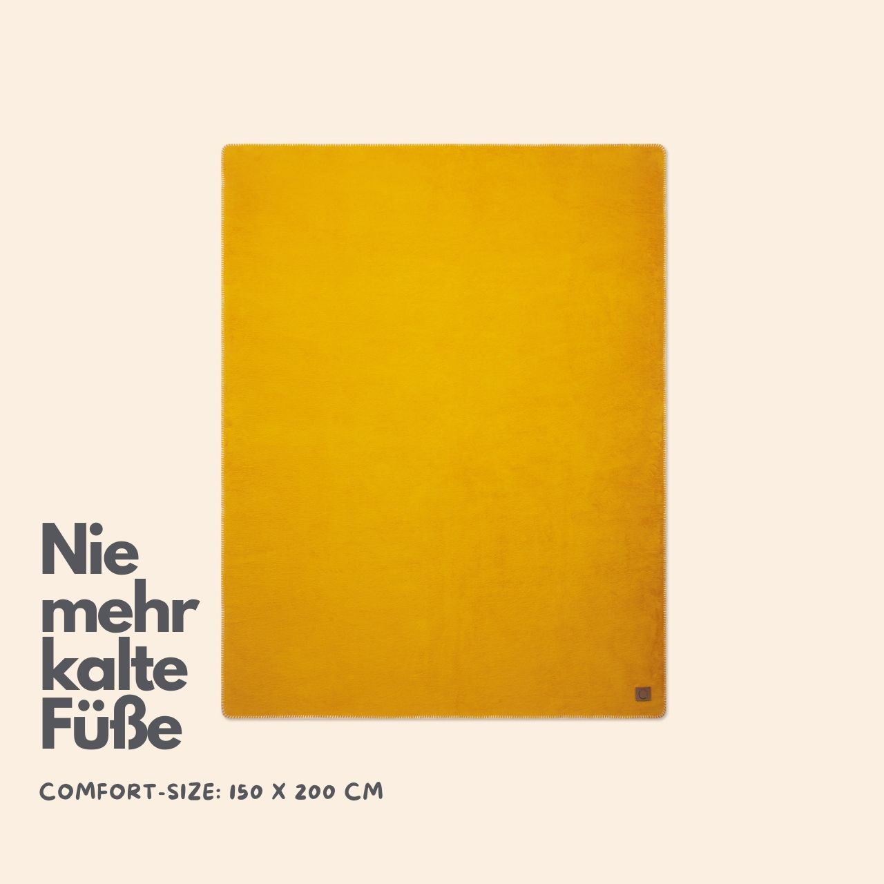 Bio-Baumwolldecke Anna Cuddle, Ockergelb