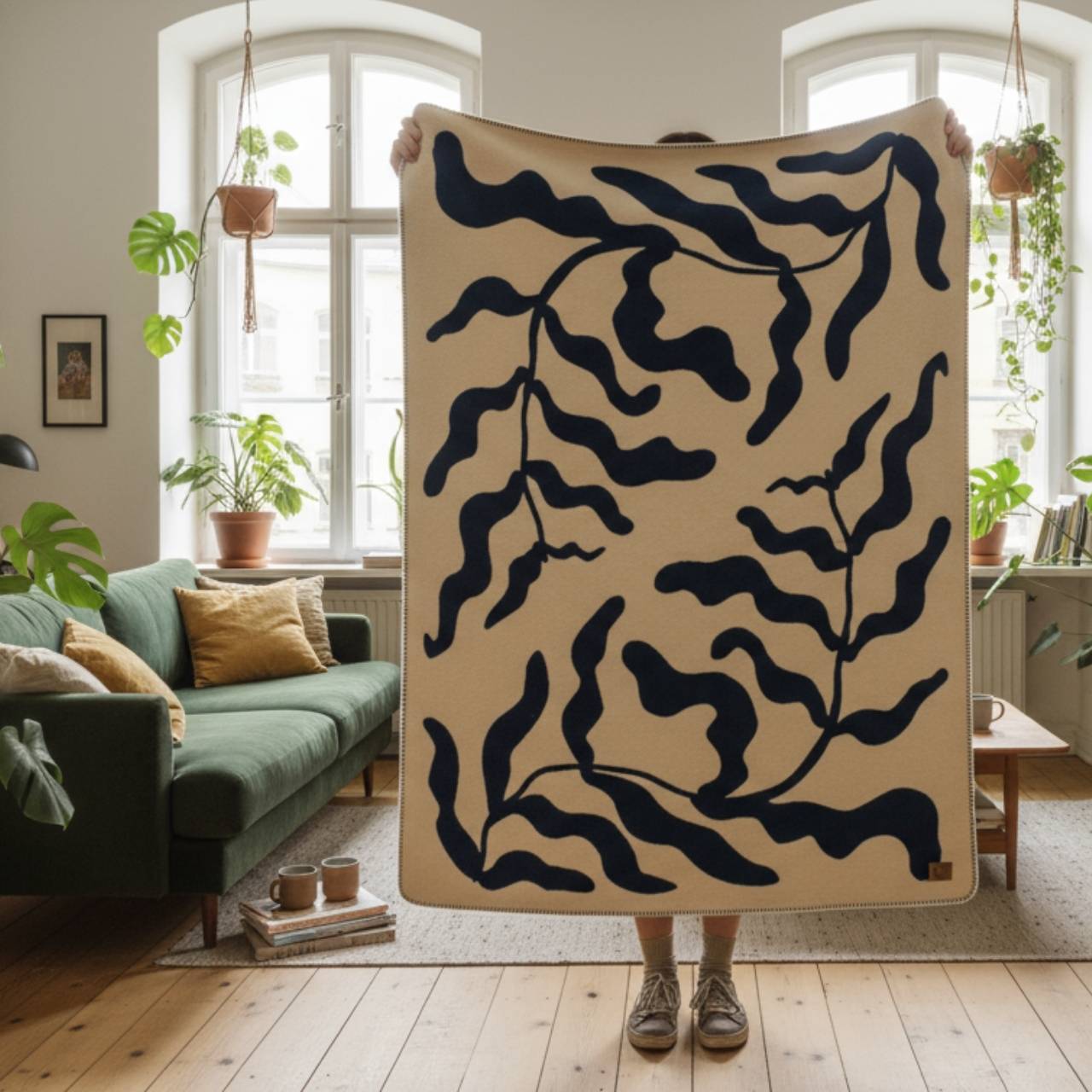 Bio-Baumwolldecke Anna Cudle, Shape of Plants