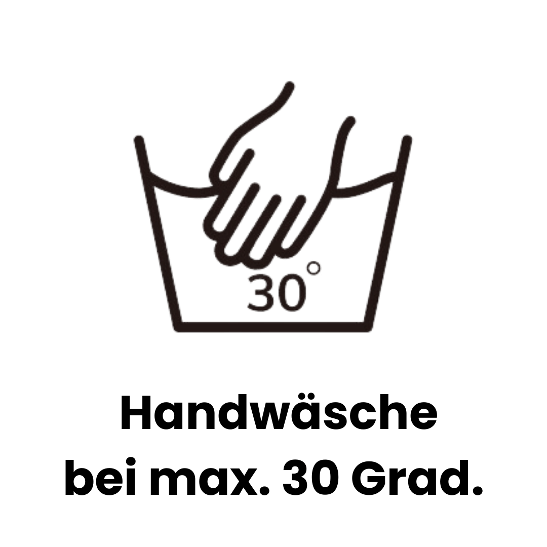 Pflegehinweis Wolldecke Handwäsche bei max. 30 Grad